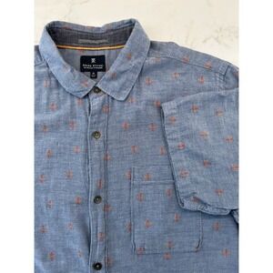Roark Revival All Over Print AOP Graphic Shirt Polka Dot Short‎ Sleeve Medium